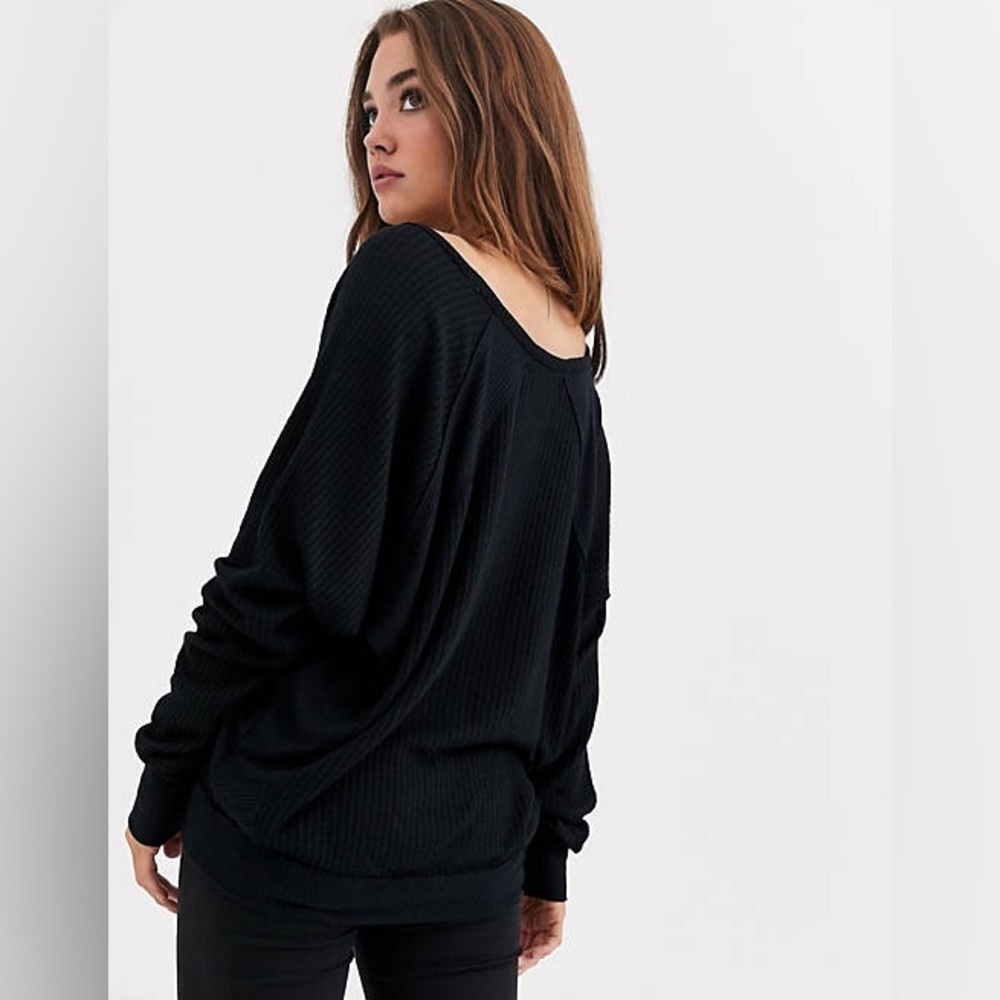 NWT FREE PEOPLE Santa Clara Thermal Black. - Picture 3 of 5